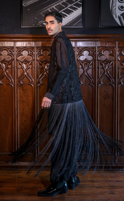 Black Indowestern Set