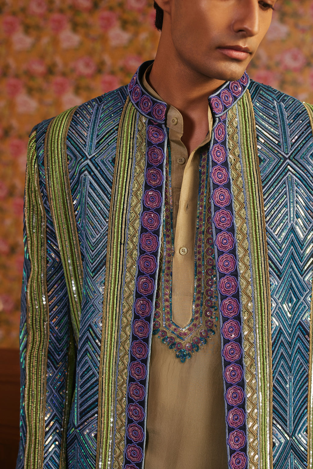 Blue Indowestern Set