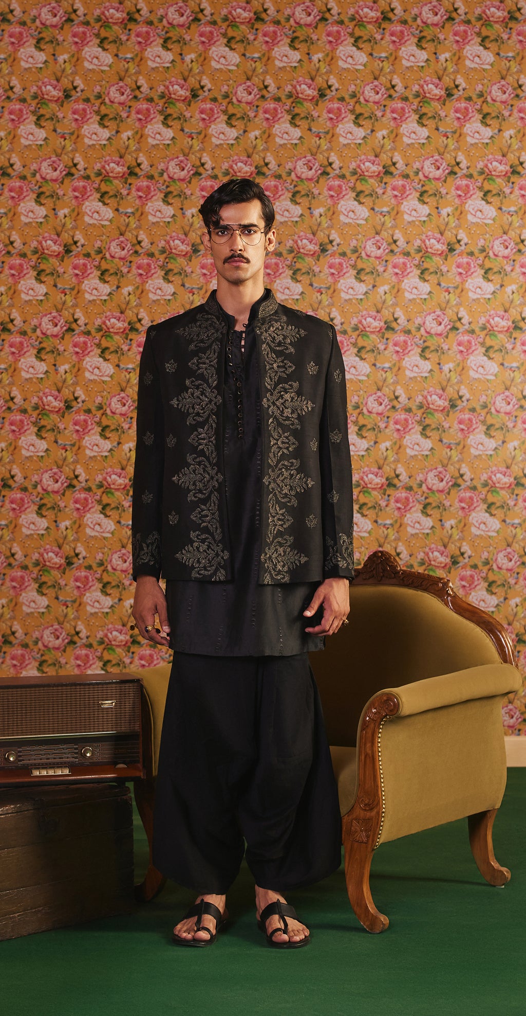 Black Indowestern set