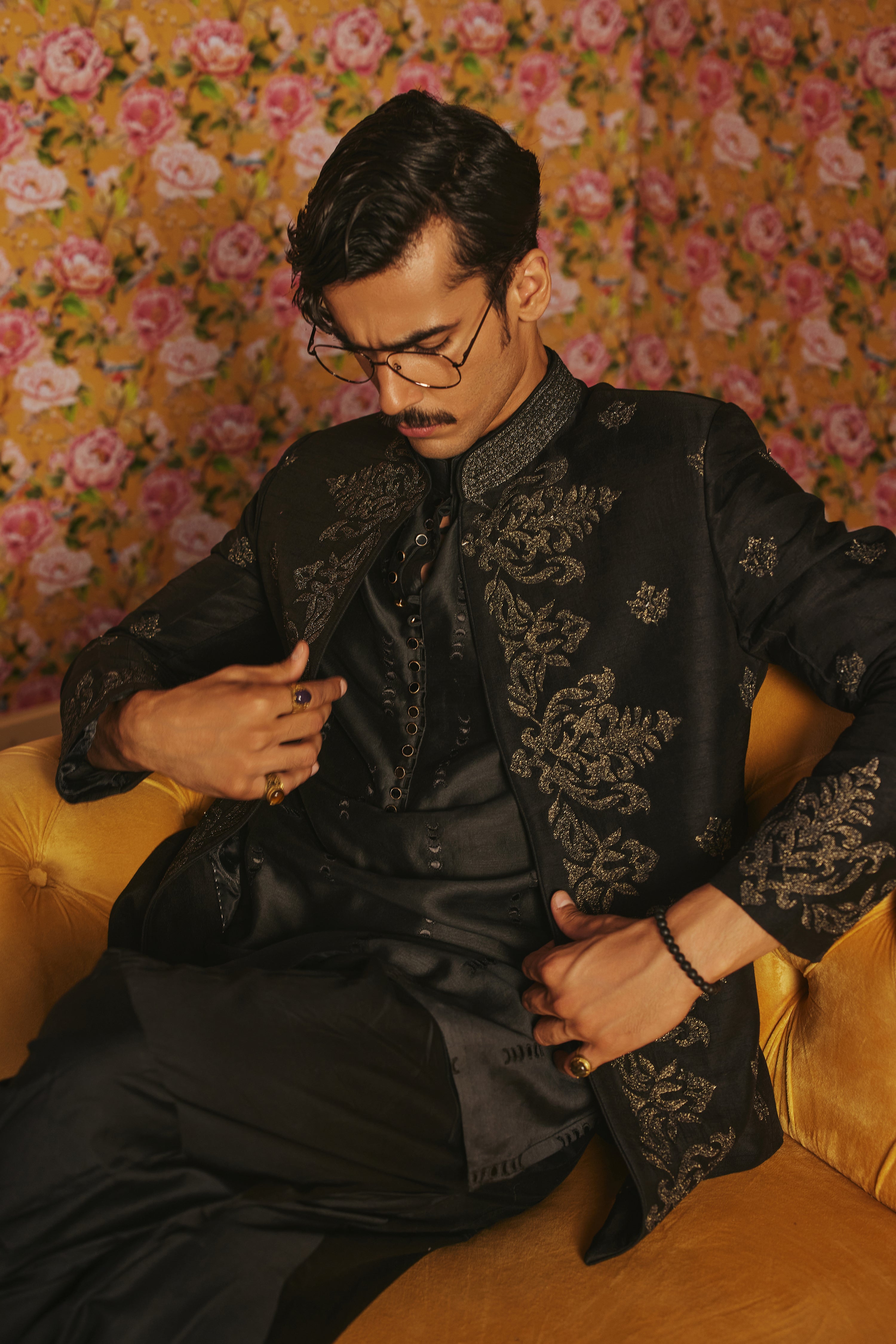Black Indowestern set