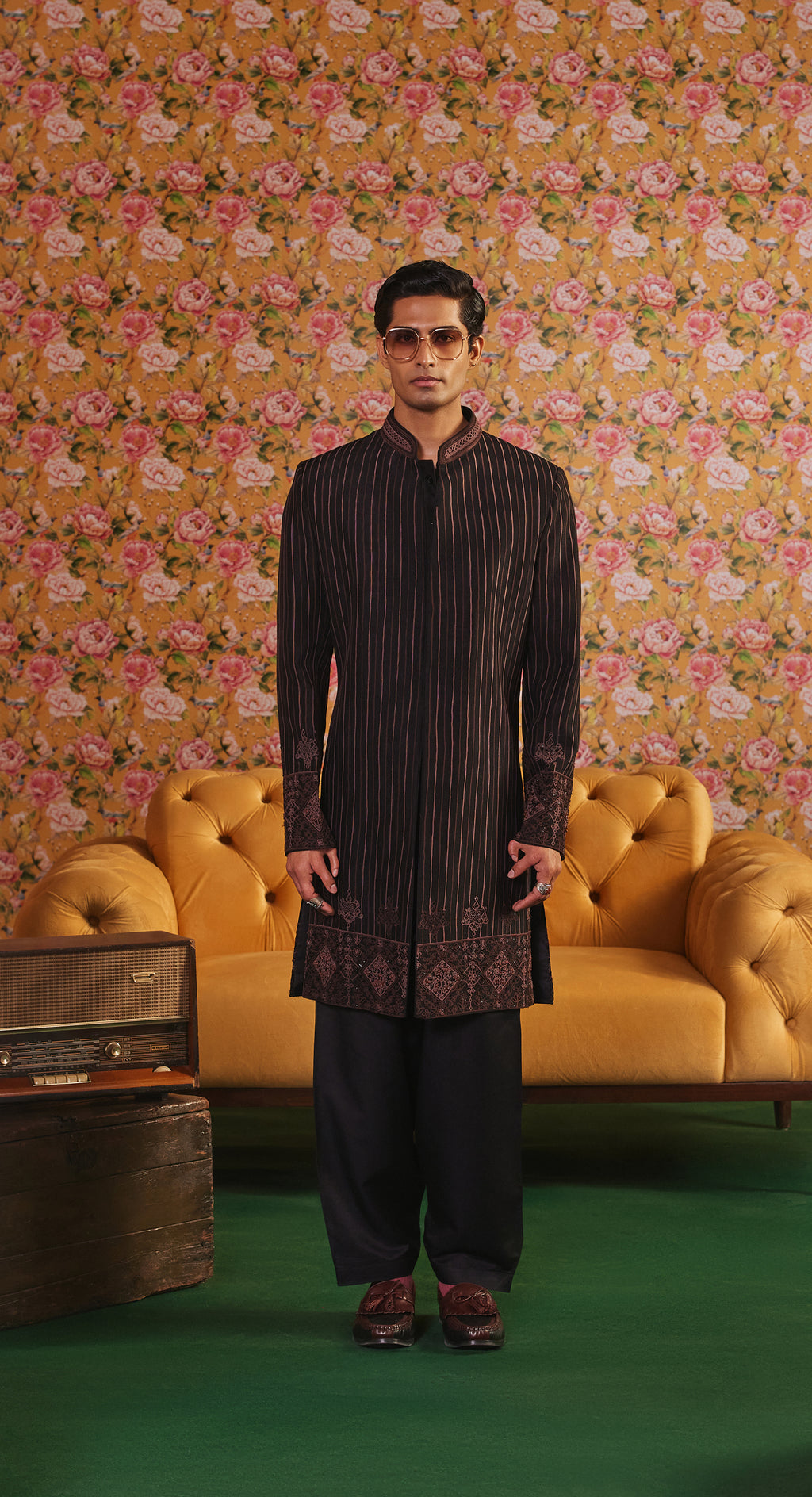 Black Indowestern Set