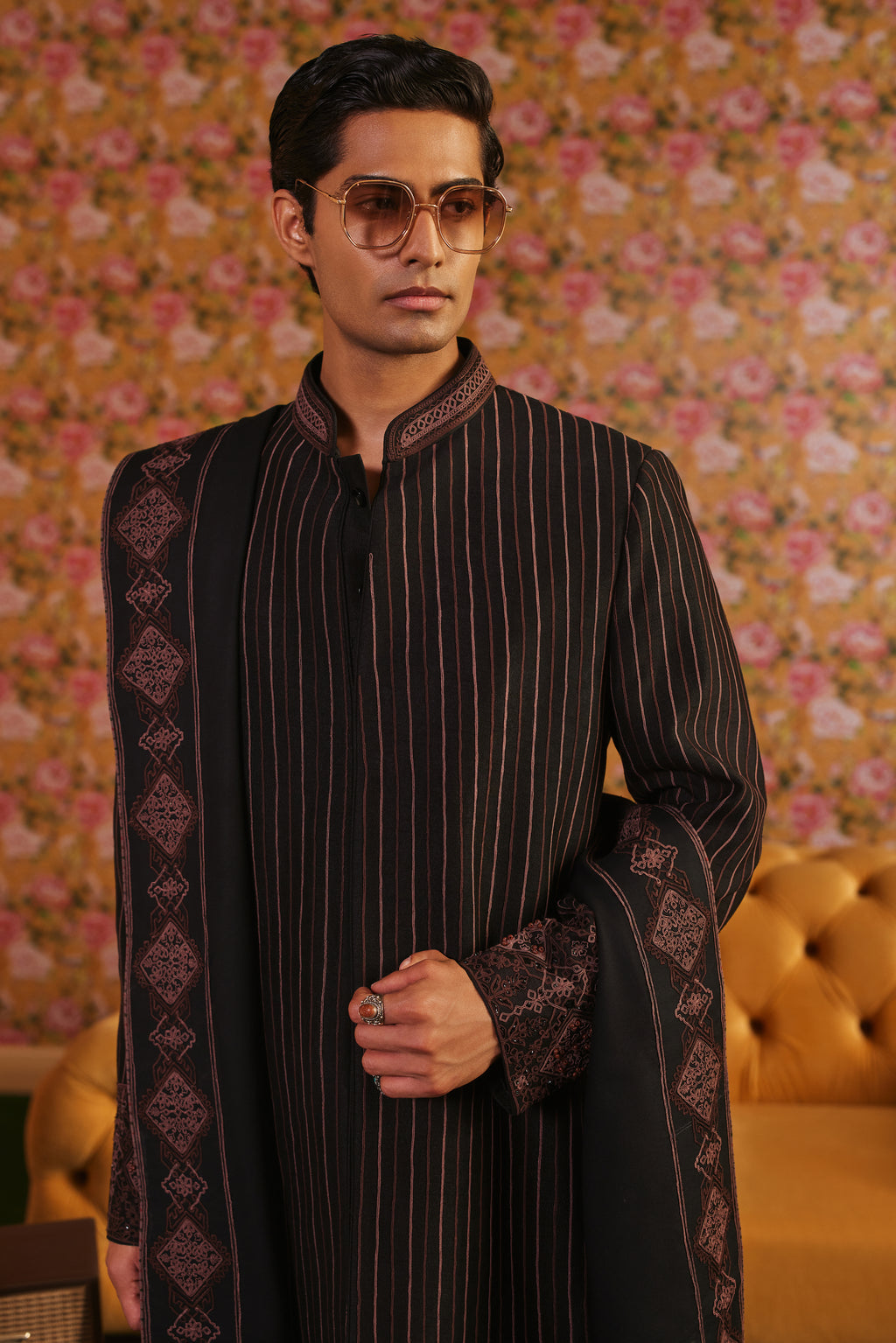 Black Indowestern Set