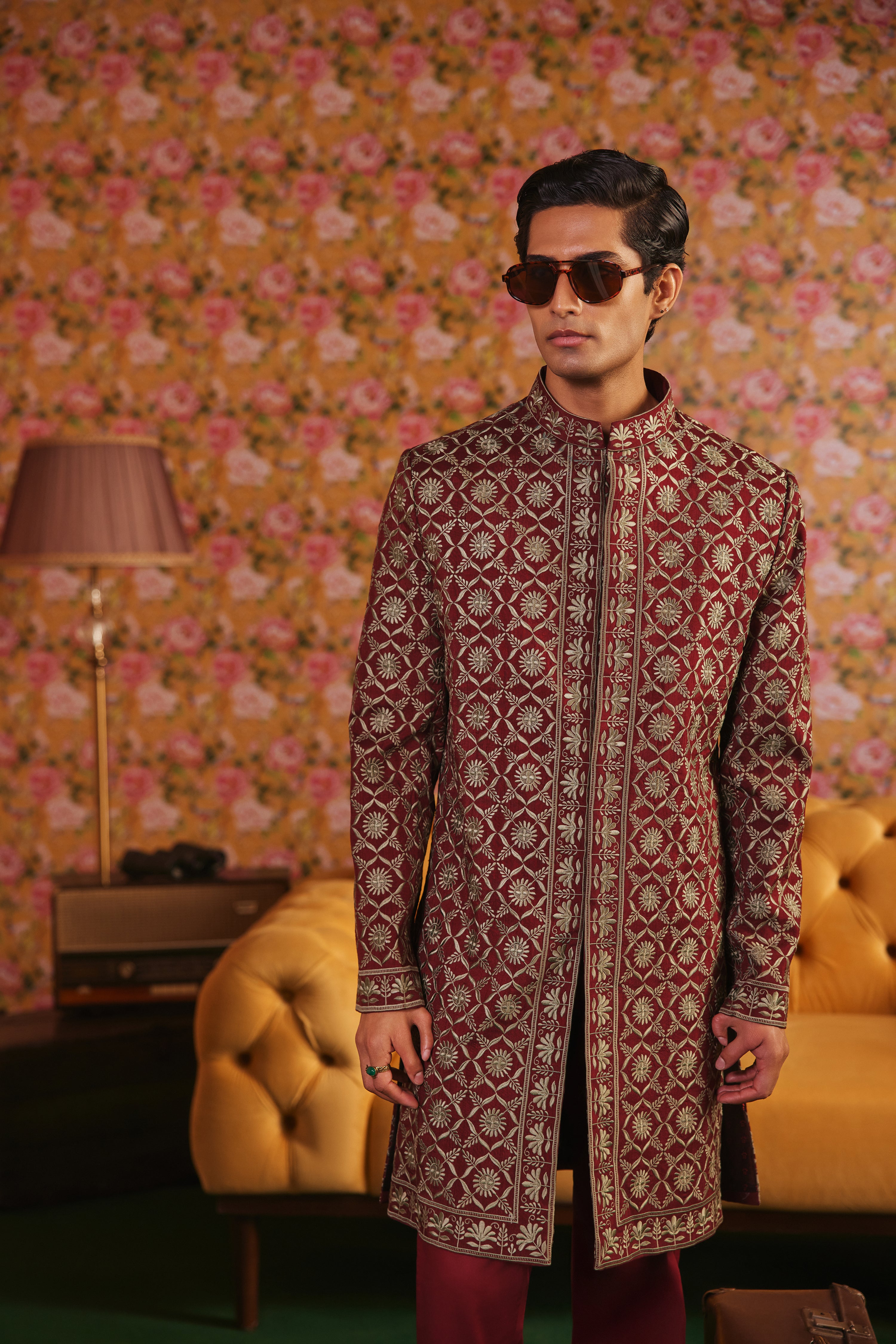 Maroon Indowestern Set