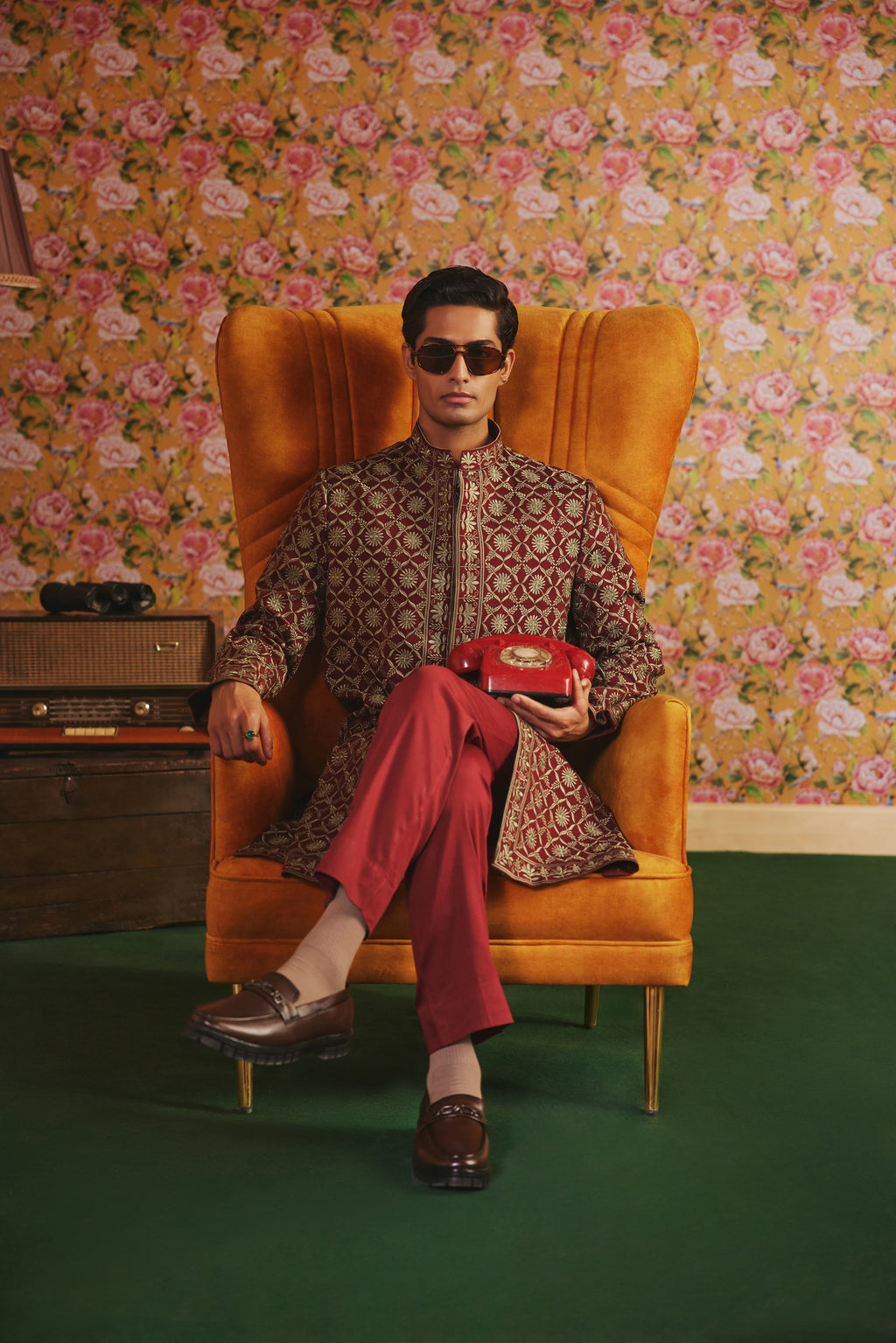 Maroon Indowestern Set