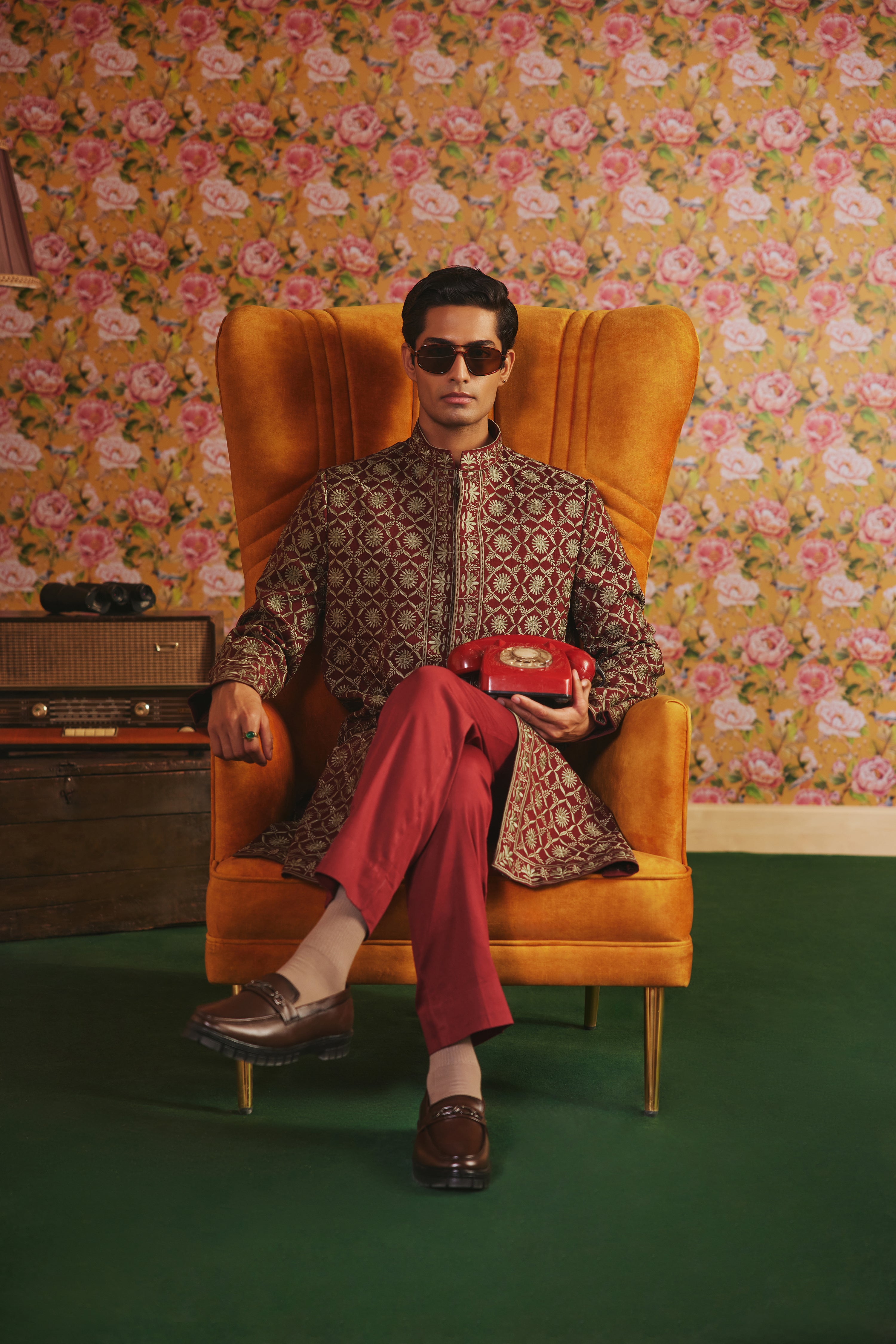 Maroon Indowestern Set