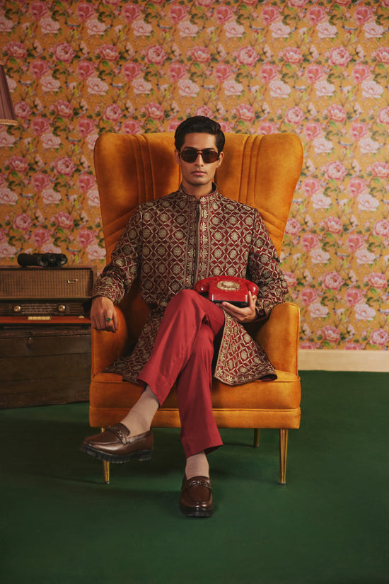 Maroon Indowestern Set