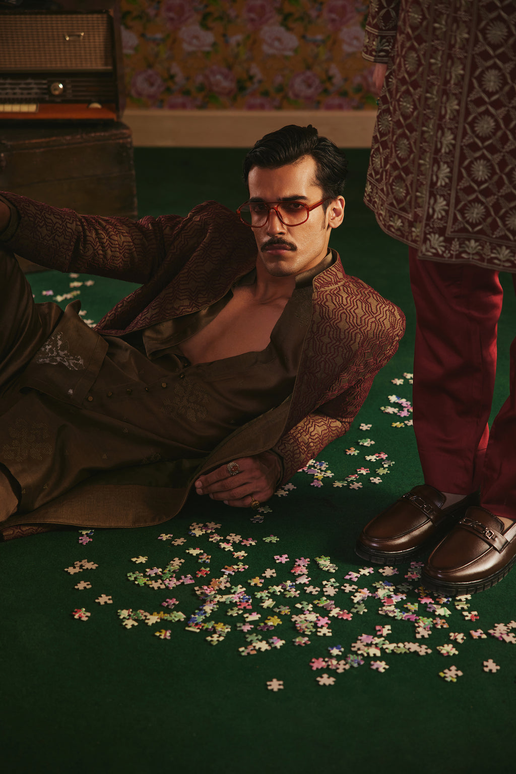 Green Indowestern Set