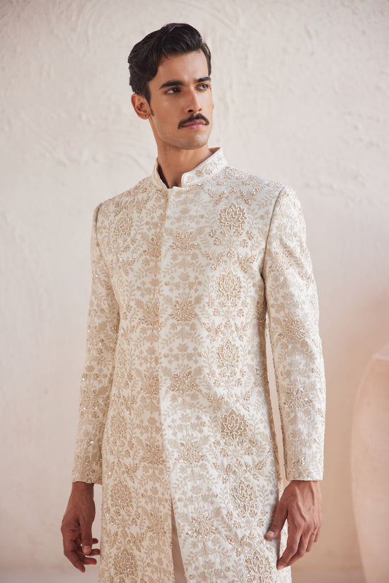 White Sherwani Set