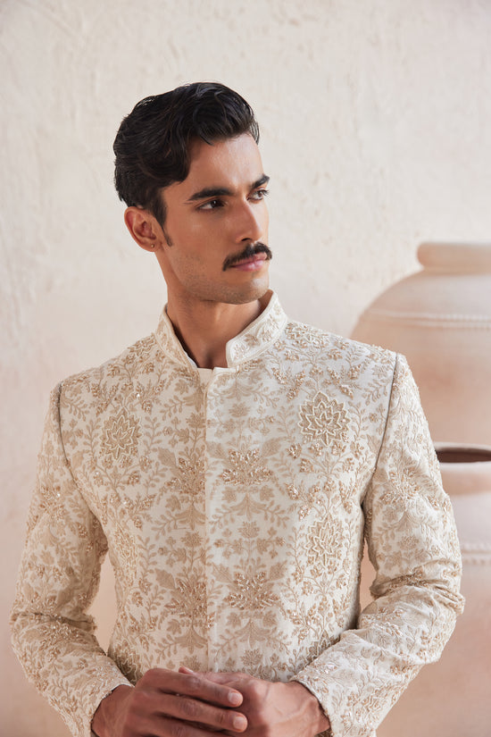 White Sherwani Set