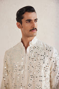 Ivory Mirror Work Kurta Set