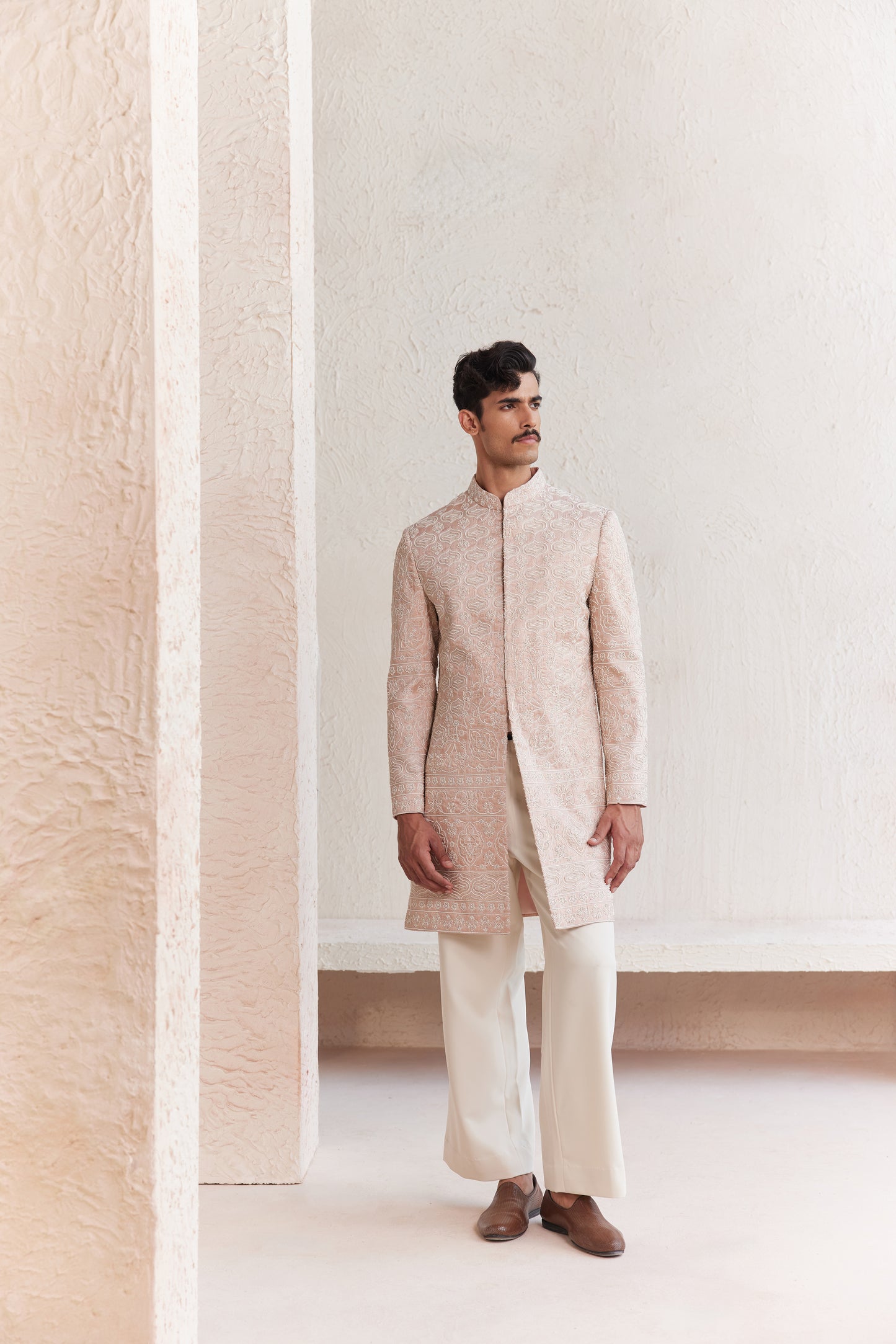 Peach Sherwani Set