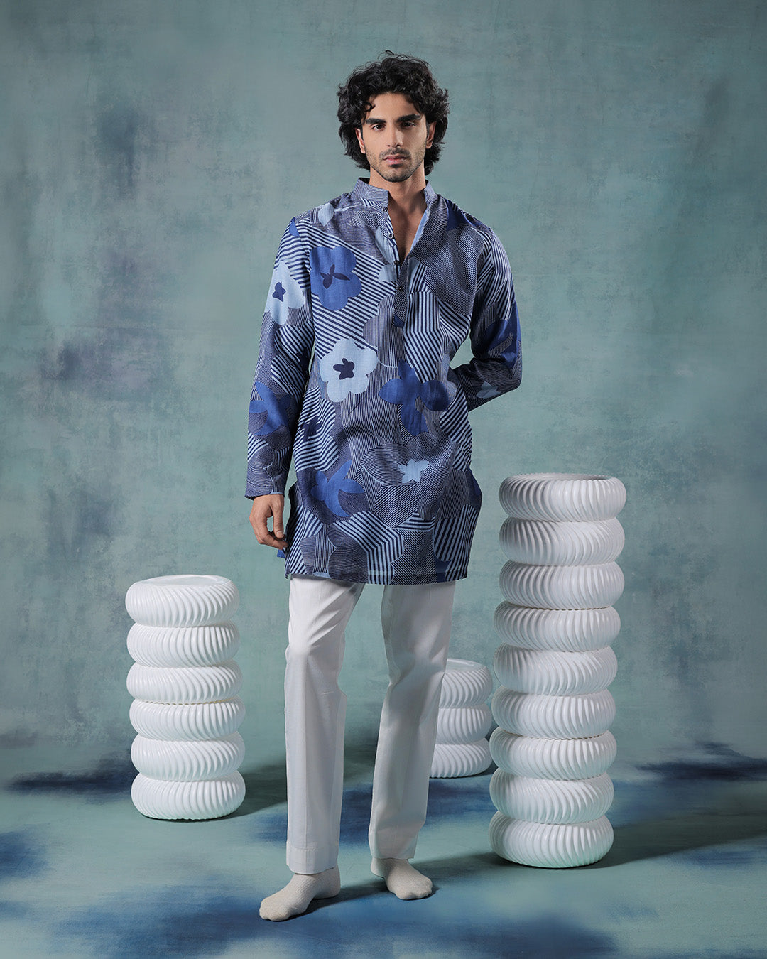 Blue Printed kurta set