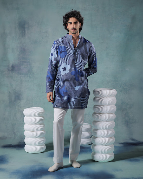 Blue Printed kurta set