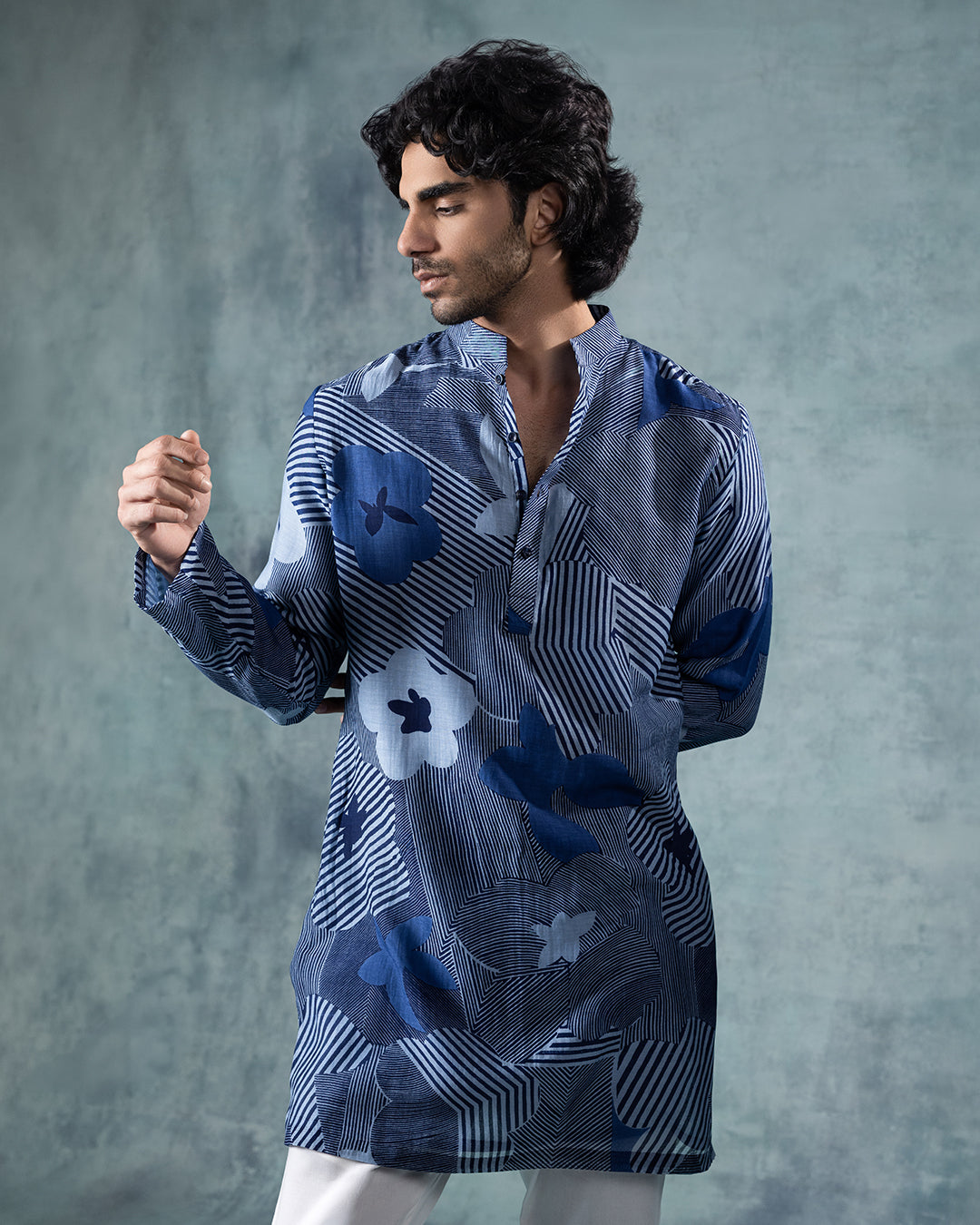 Blue Printed kurta set