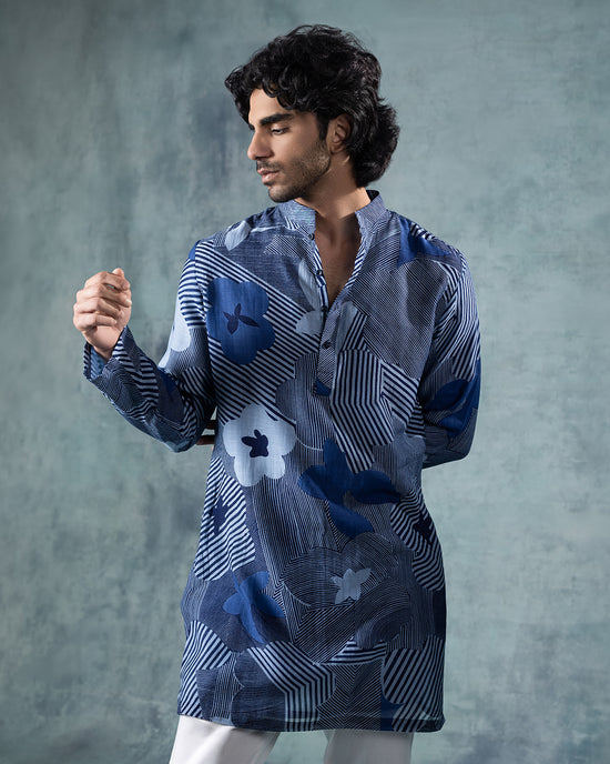 Blue Printed kurta set