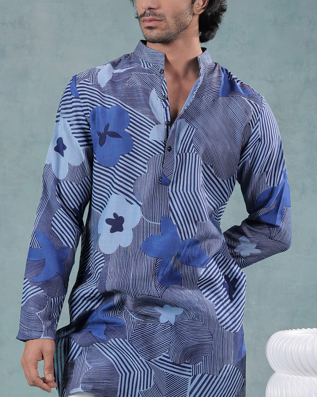 Blue Printed kurta set