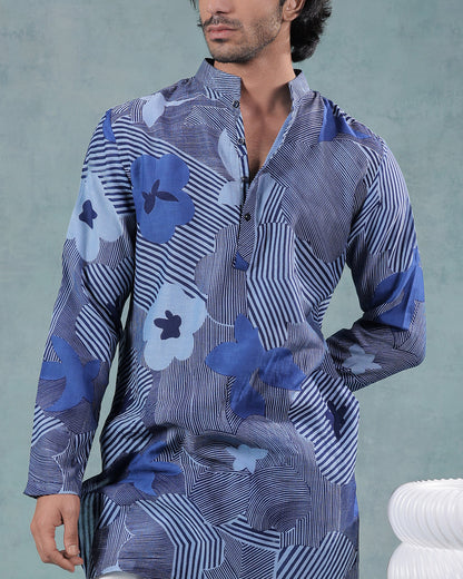 Blue Printed kurta set