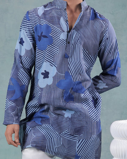 Blue Printed kurta set