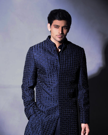 Blue Indowestern Set