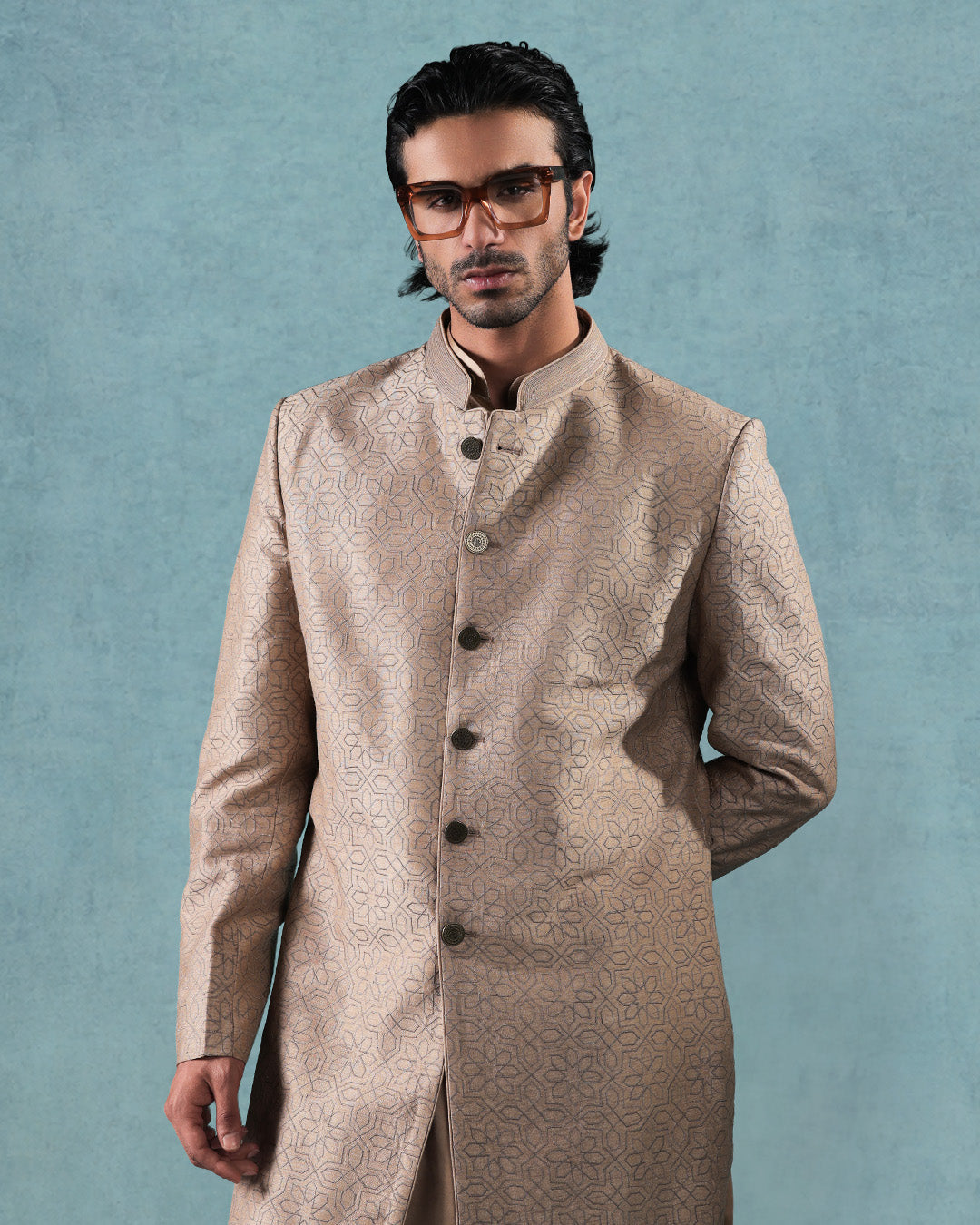 Beige Indowestern Set