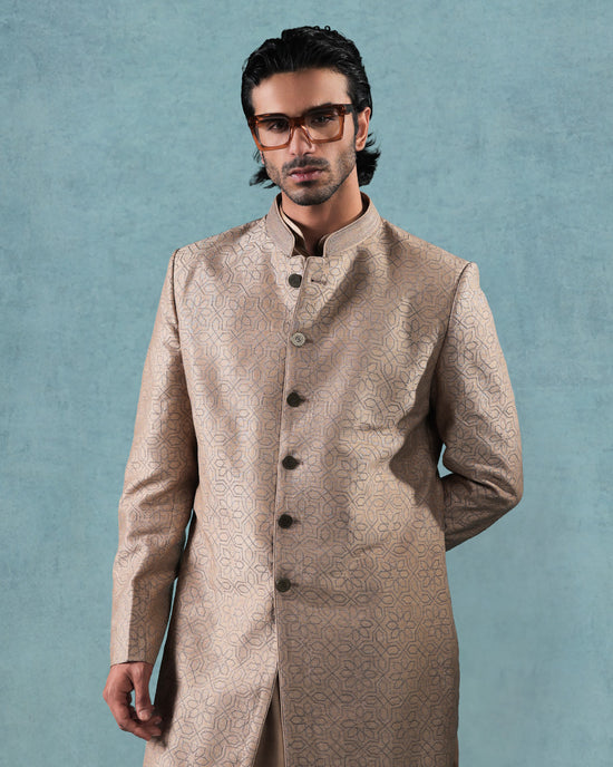 Beige Indowestern Set
