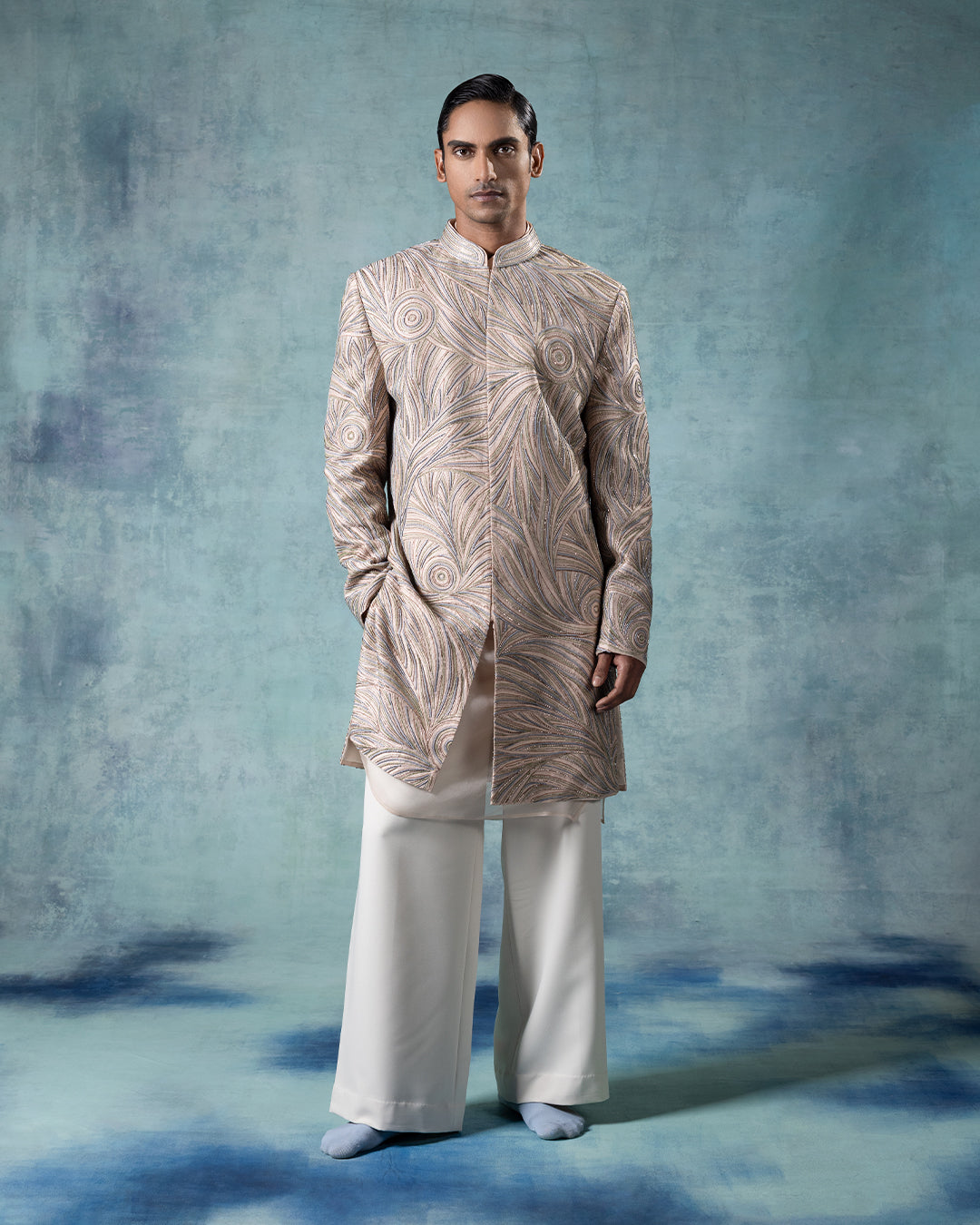 Peach Indowestern Set