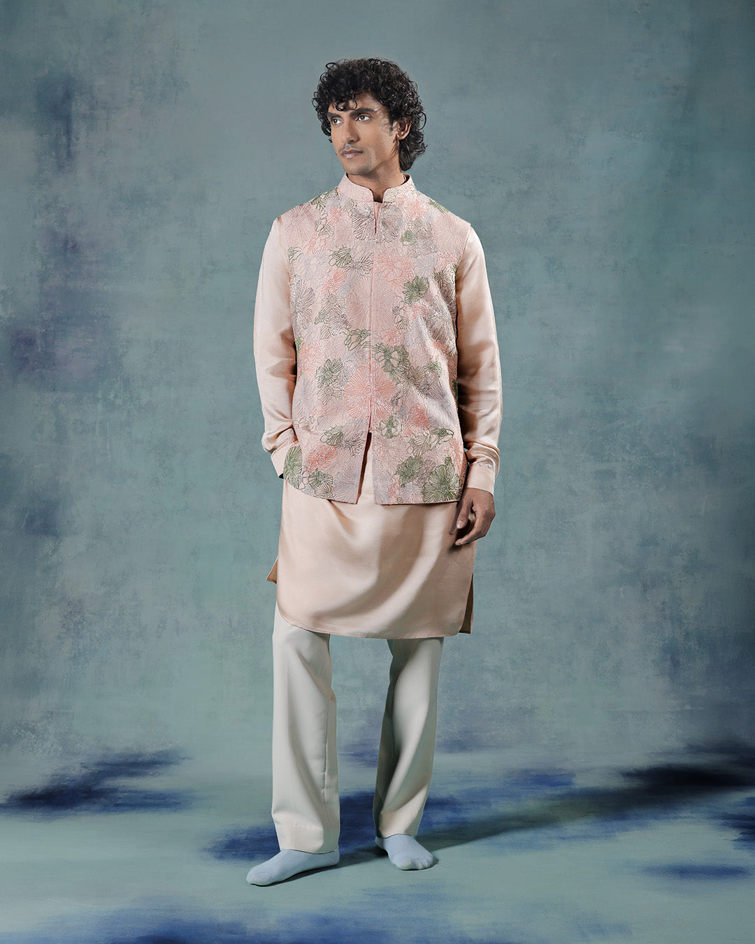 Peach Nehru Jacket