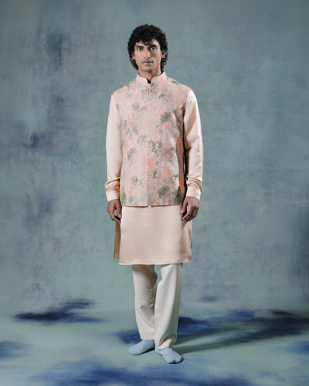 Peach Nehru Jacket