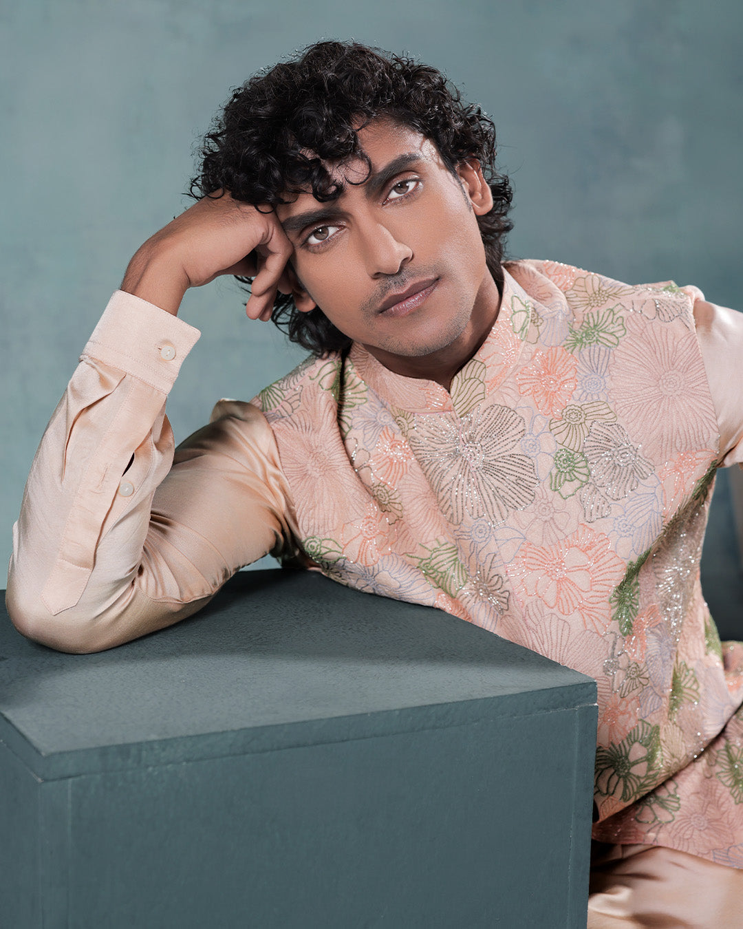 Peach Nehru Jacket