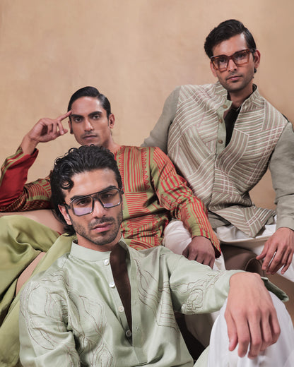 Green Printed kurta set