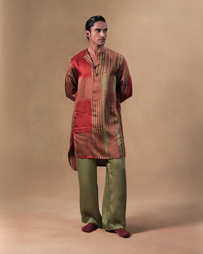 Green Printed kurta set