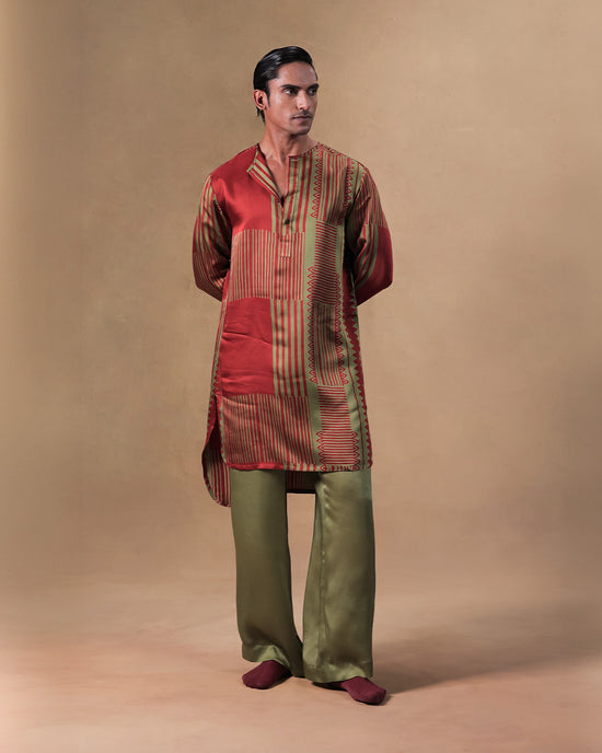 Green Printed kurta set