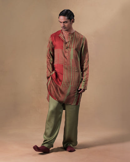 Green Printed kurta set