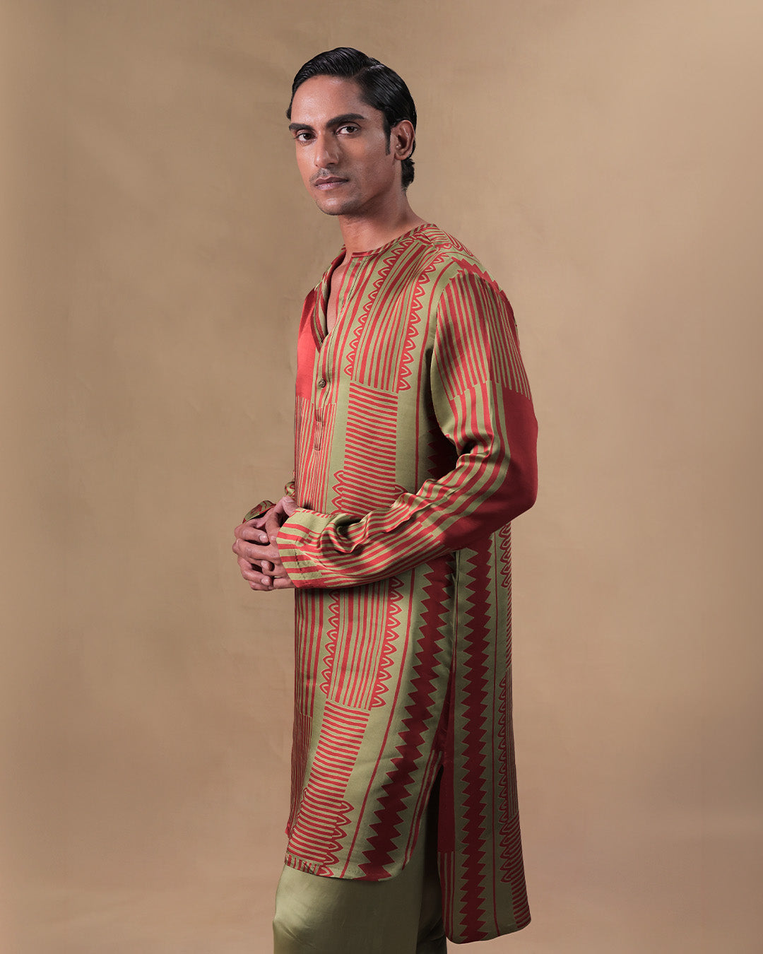 Green Printed kurta set