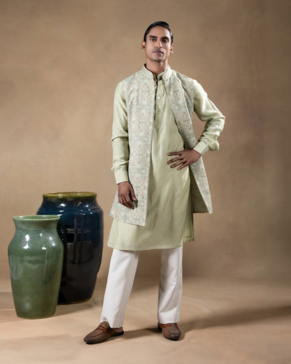 Green Indowestern Set