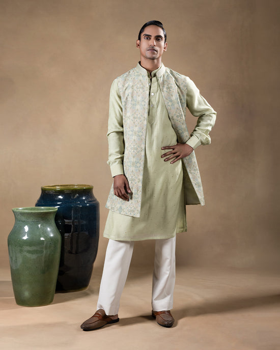 Green Indowestern Set