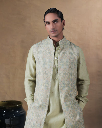 Green Indowestern Set