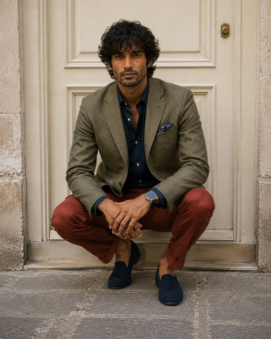 Olive Green Linen Summer Blazer