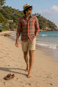 Orange Linen Shirt