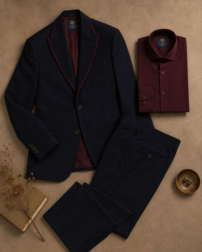 Blue and wine suit