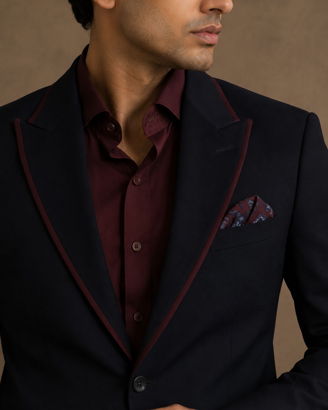 Blue and wine suit
