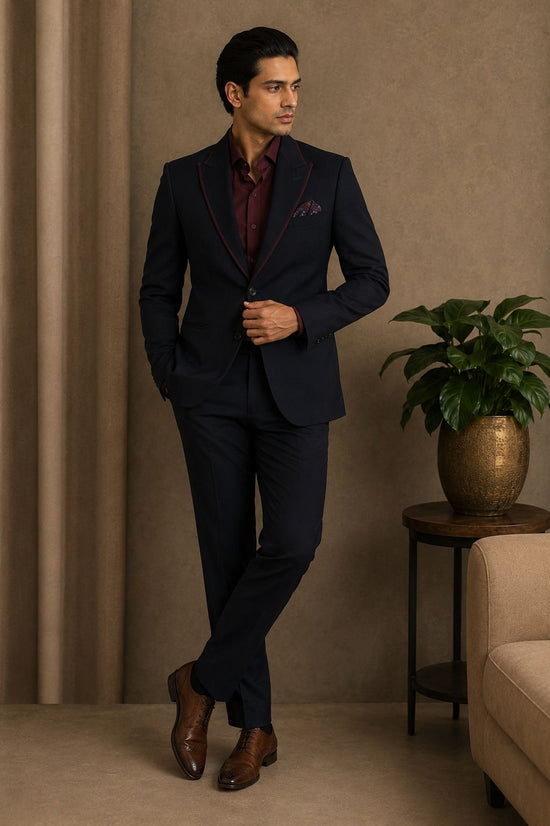 Blue and wine suit