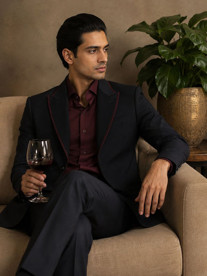 Blue and wine suit