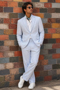 Sear Succer Light Blue Suit