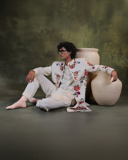 White indowestern Set