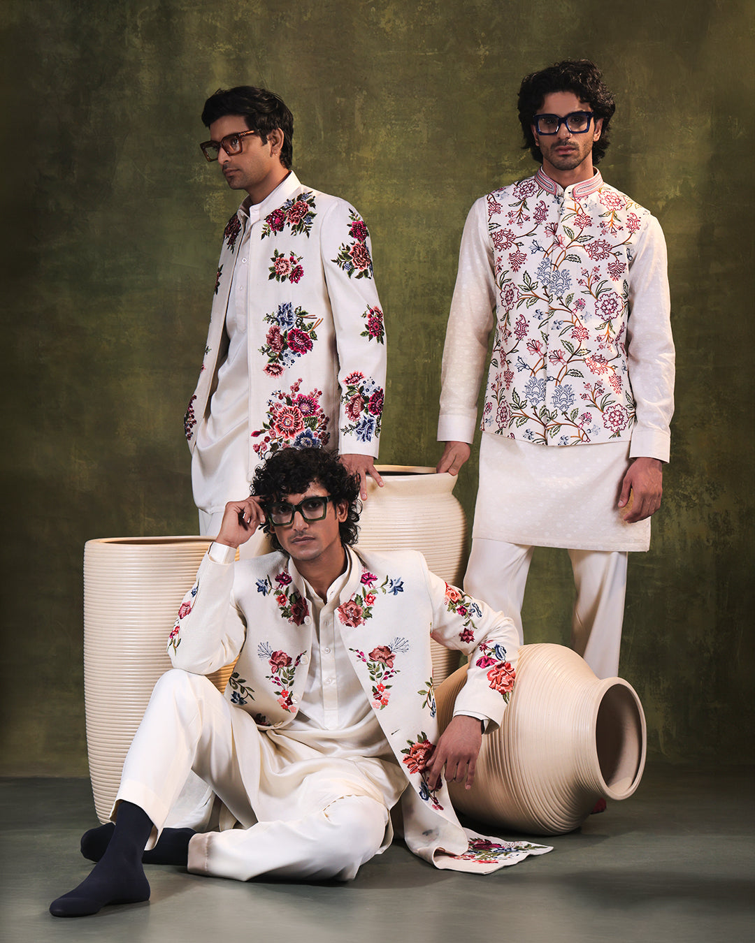 White Nehru Jacket Kurta Set