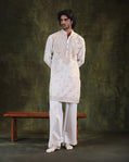 Ivory and Champagne Kurta Set